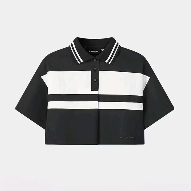 FILA x WE11DONE Women s Short-Sleeve Polo Crop Top M