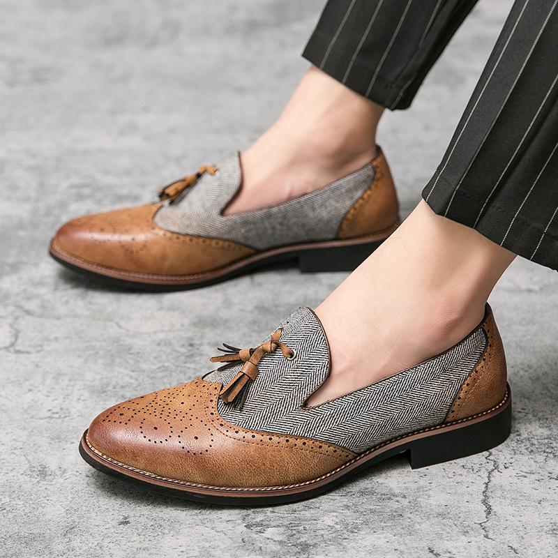 Men's Retro Casual Brogue Tassel Leather Shoes - Autumn Collection