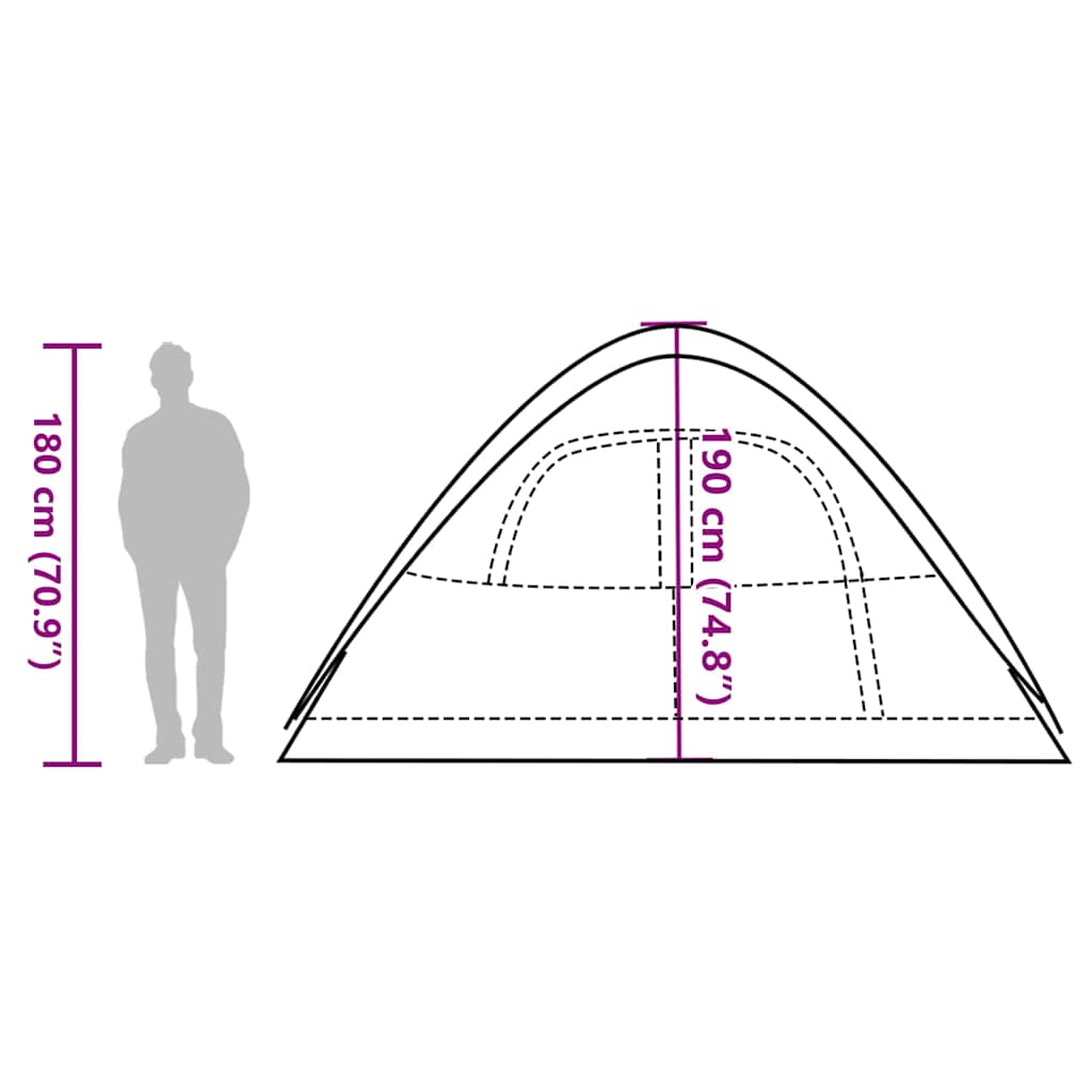 Dome Family Tent for 6 Persons White Blackout Waterproof