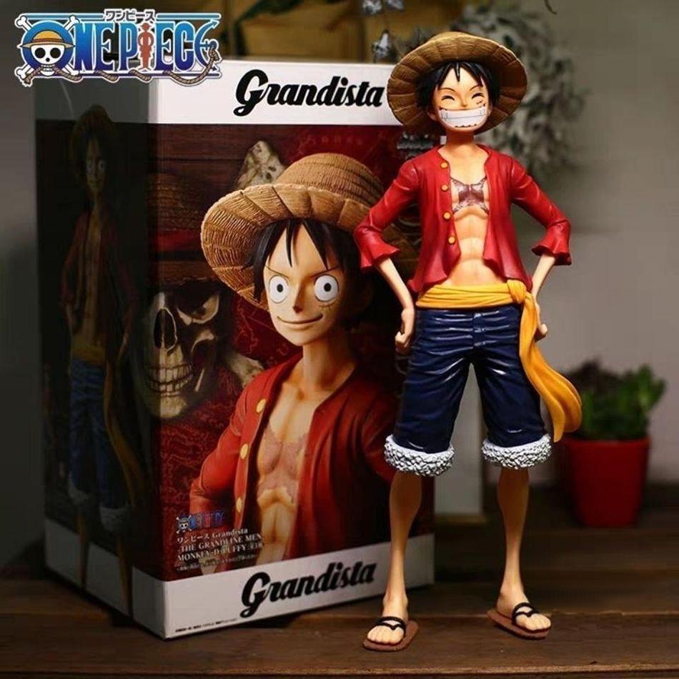 Latest 28cm One Piece Anime Figure Confident Smiley Luffy Three Form Face Changing Doll Action Figurine Model Toys Kits