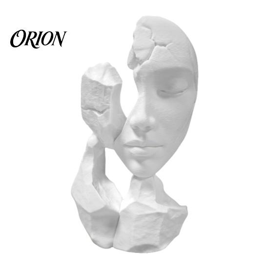 Broken Face Figure 3D Printed Abstract Statue, PETG Decorative Entryway Display Sculpture for Home Office Desktop Showcase Contemporary Table Ornament