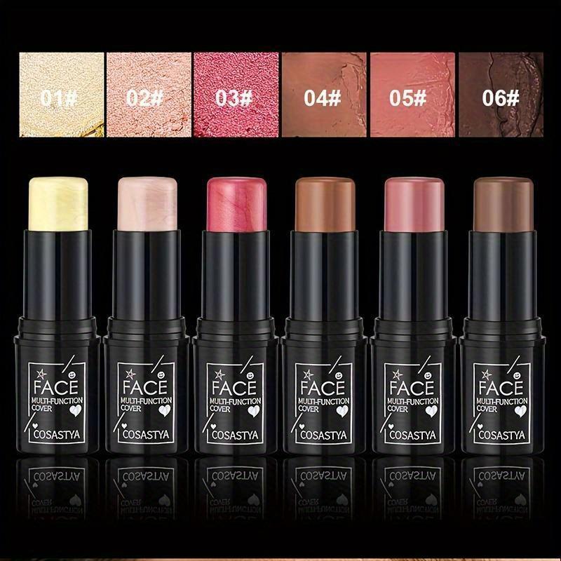 Waterproof Blush Stick - Matte Finish, Strong Concealer, All Skin Tones, Berry & Pink Shades for a Natural Glow
