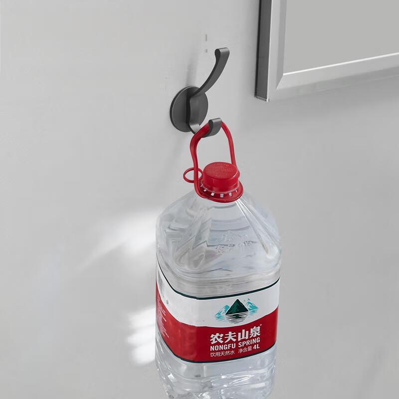 Q-Style Black Space Aluminum Single Coat Hook (2-Pack)