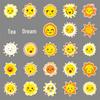 50 Gold Sun Journal Stickers - Cute, Waterproof Decor for Kids' Phones and Luggage