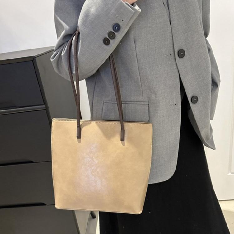 Large Capacity Handbag Korean Style Shoulder Bag PU Leather Tote Bag for Women