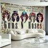 guns n roses Wall Tapestry Aesthetic Wall Hanging Printed Fabric Blanket Decorative Tapestries for Bedroom Living Room Home Decor