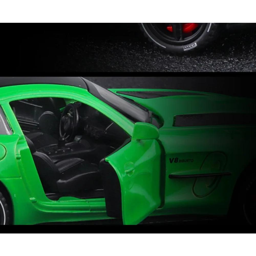 1/32 Mercedes Benz AMG GTR Alloy Sports Car Diecast Metal Model Sound & Light Toy Car Central Control Ornaments Display Kid Gift