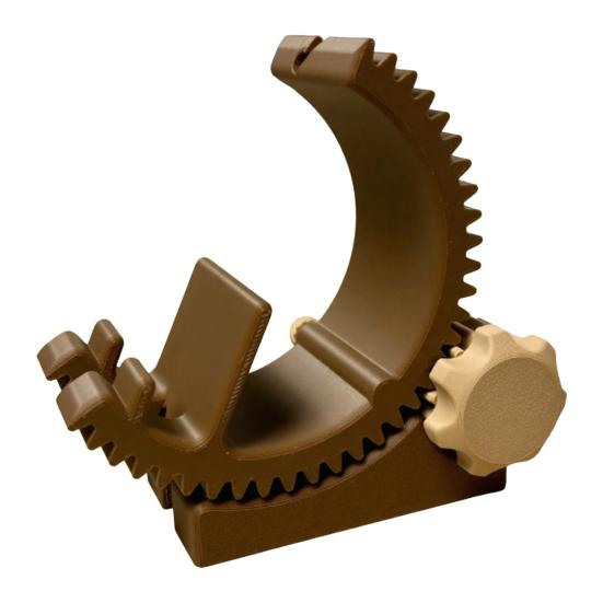 Mobile Phone Holder 3D Printed Tilt Gear Phone Stand Adjustable Angle PLA Holder for All Smartphones Unique Portable Phone Support Desk Accessory коричневый