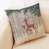 Creative Winter Animal Linen Pillowcase Cartoon Animal Pattern Car Cushion Cover Living Room Sofa Decoration
