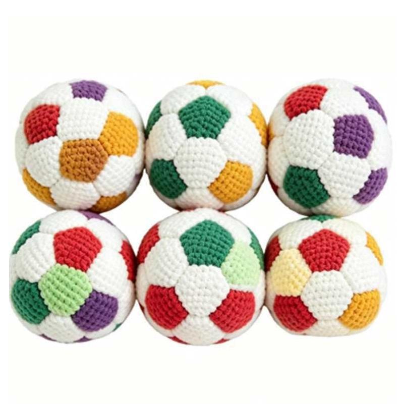 3/6er Pack Handgehäkelte Footbags, Strapazierfähige Gestrickte Kickbeutel, Weiche Gewebte Jonglierbälle für Koordinationstraining, Outdoor-Spiel, Partyspiele & Stressabbau