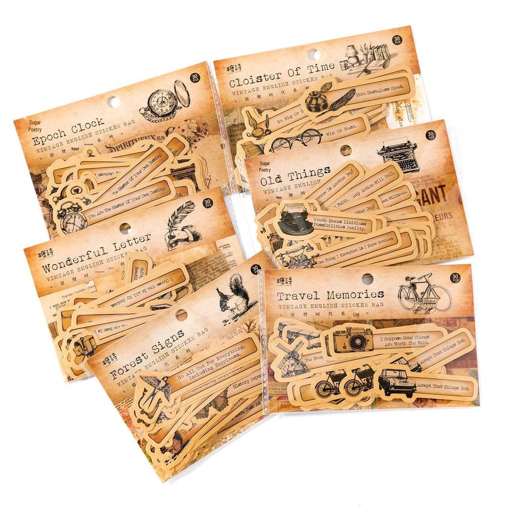 Retro Gramophone Era Sticker Pack: Nostalgic European Journal Decoration (6 Styles)