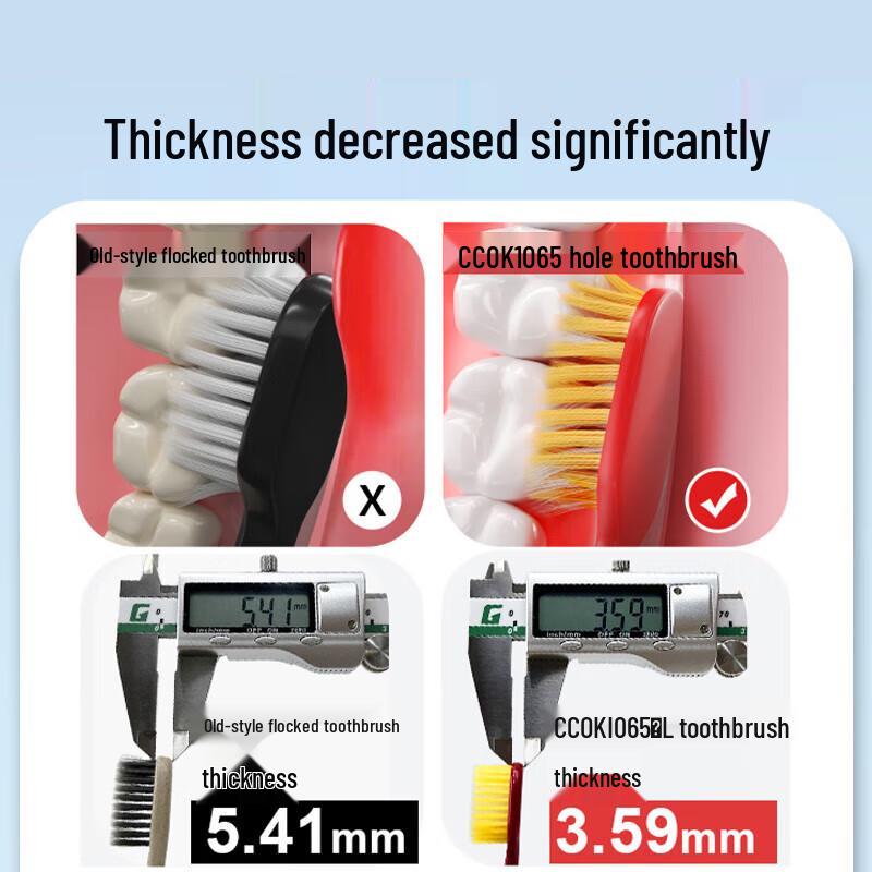 CCOKIO Japanese Wide-Head Soft Bristle Toothbrush (4-Pack)