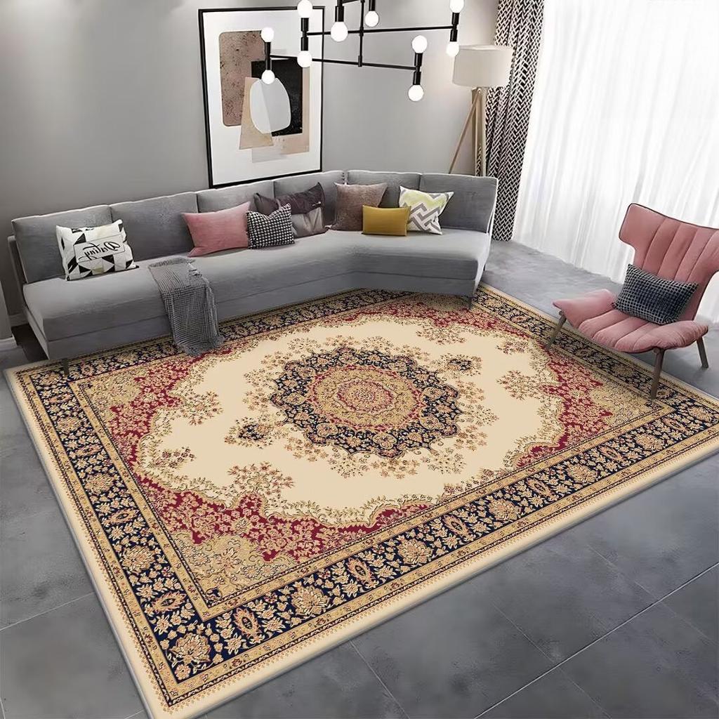 Red Gold High-end Luxury Carpets Living Room Large Area Rug Europe and America Home Decoration Bedroom Rugs Washable Floor Mats