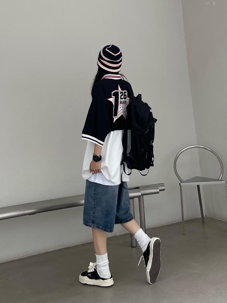 Y2K Wide Leg Trousers Vintage Jeans Women  American Streetwear Casual Washed Pants Korean Fashion Oversize Summer Denim Shorts