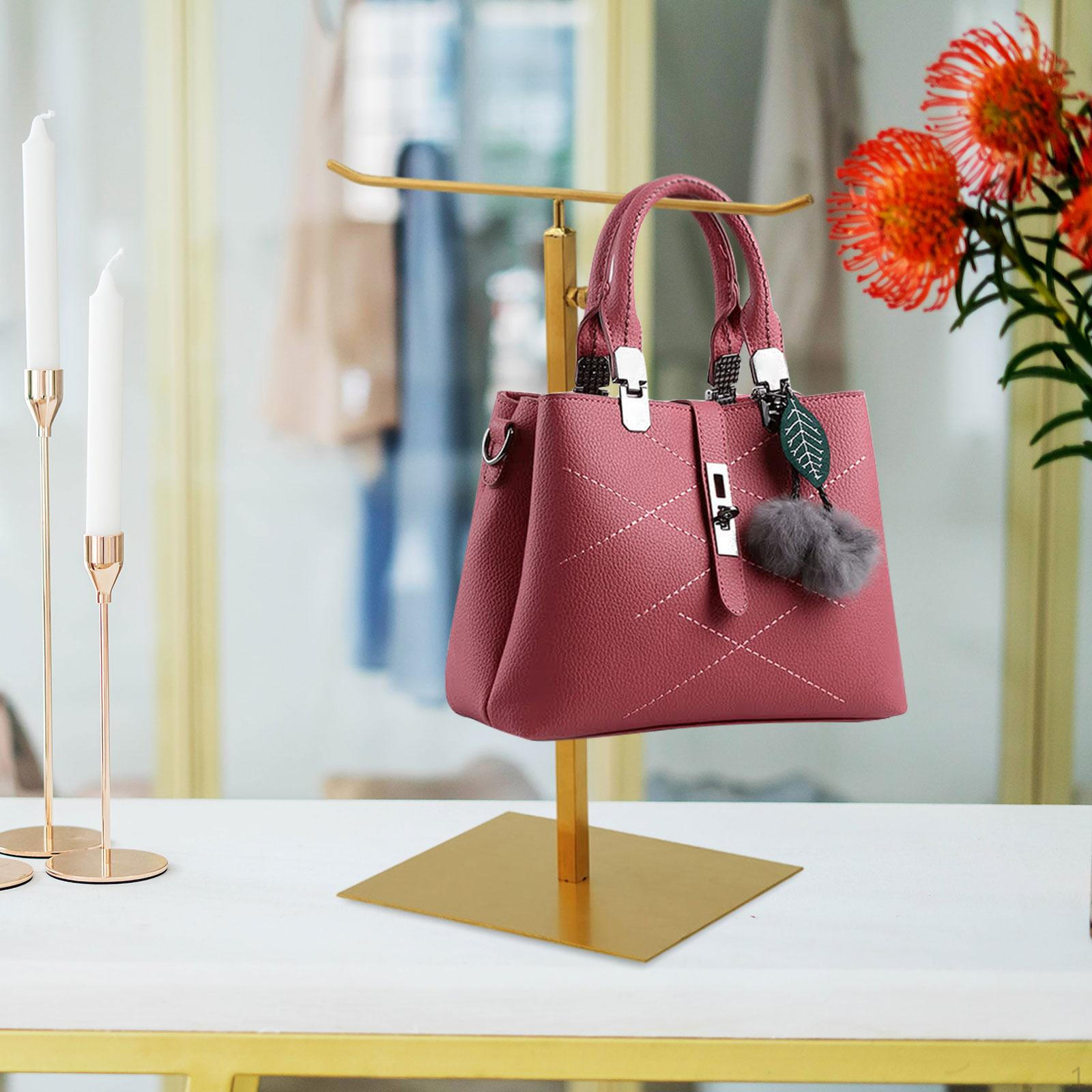 

Purse Display Stand Handbag Rack Jewelry Holder Necklace Organizer for Retail Shop золотой