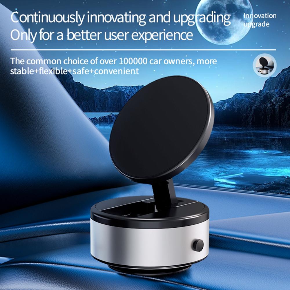 

X10Q 360 Degree Rotatable Car Suction Cup Mount Magnetic Adsorption Phone Holder Folding Bracket Silver