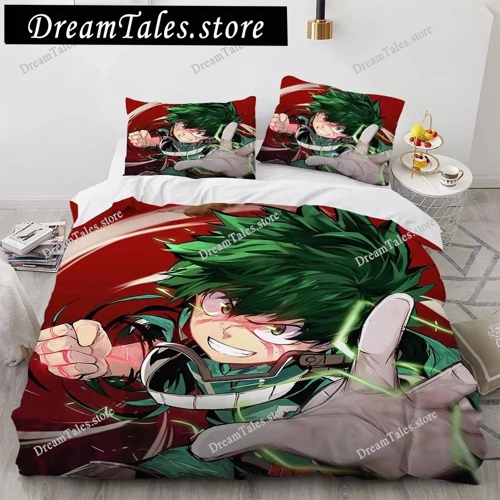 Exquisite 3D New Anime My Hero Academy Wallpaper Print Bedding Set Duvet Cover Comforter Bed Youth Kids Girls Boys Gift