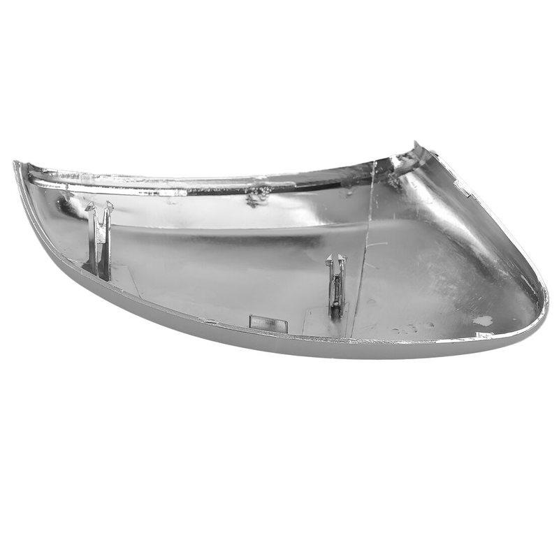 Car Left Side Rearview Mirror Cover Trim Cap Fit For Peugeot 208 2008 2012- Silver Chrome Plastic