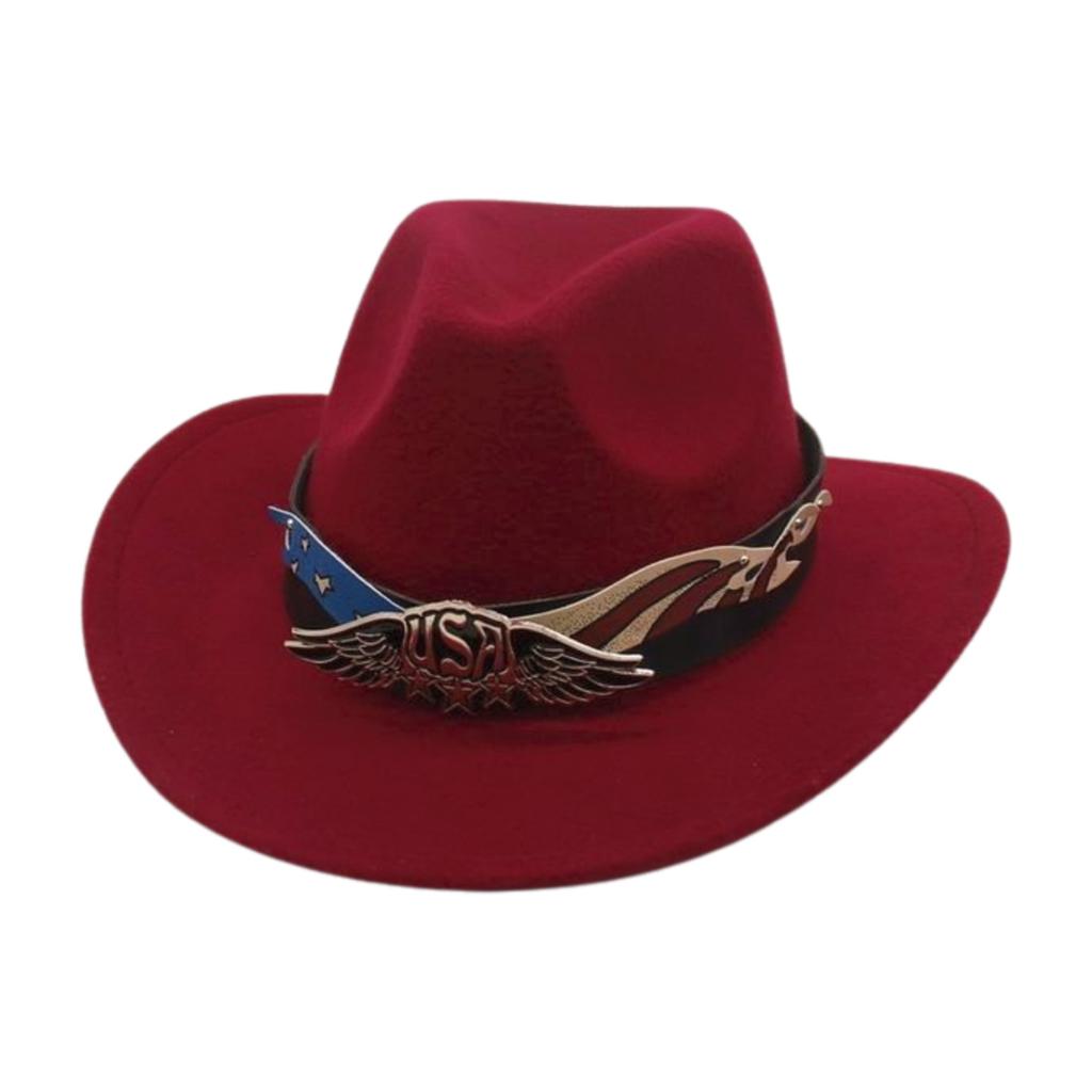 Tibetan Jazz Hat Woolen Shiny Belt Celebrity Style Retro Cowboy Hat Western Cowboy Hat