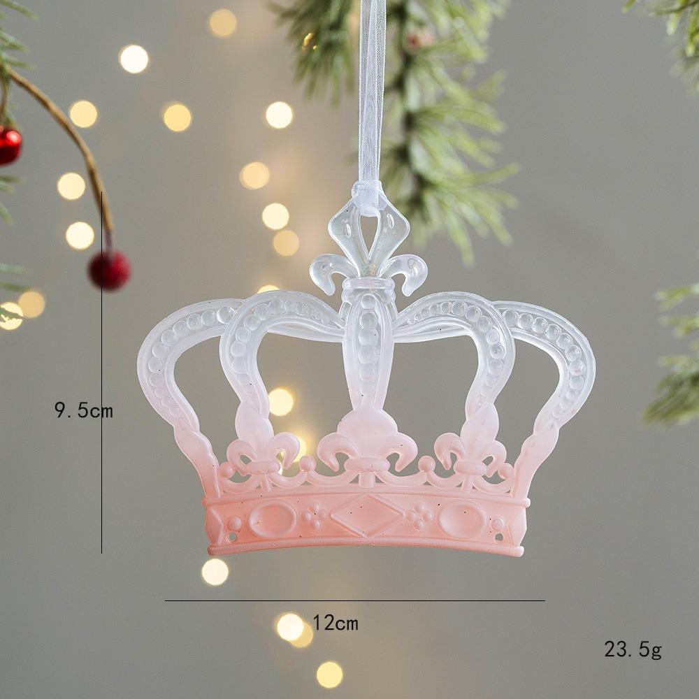 Snowflake Icicle Christmas Pendants Crystal Acrylic Christmas Tree Ornaments Happy New Year Home Table Decor Hanging Pendant