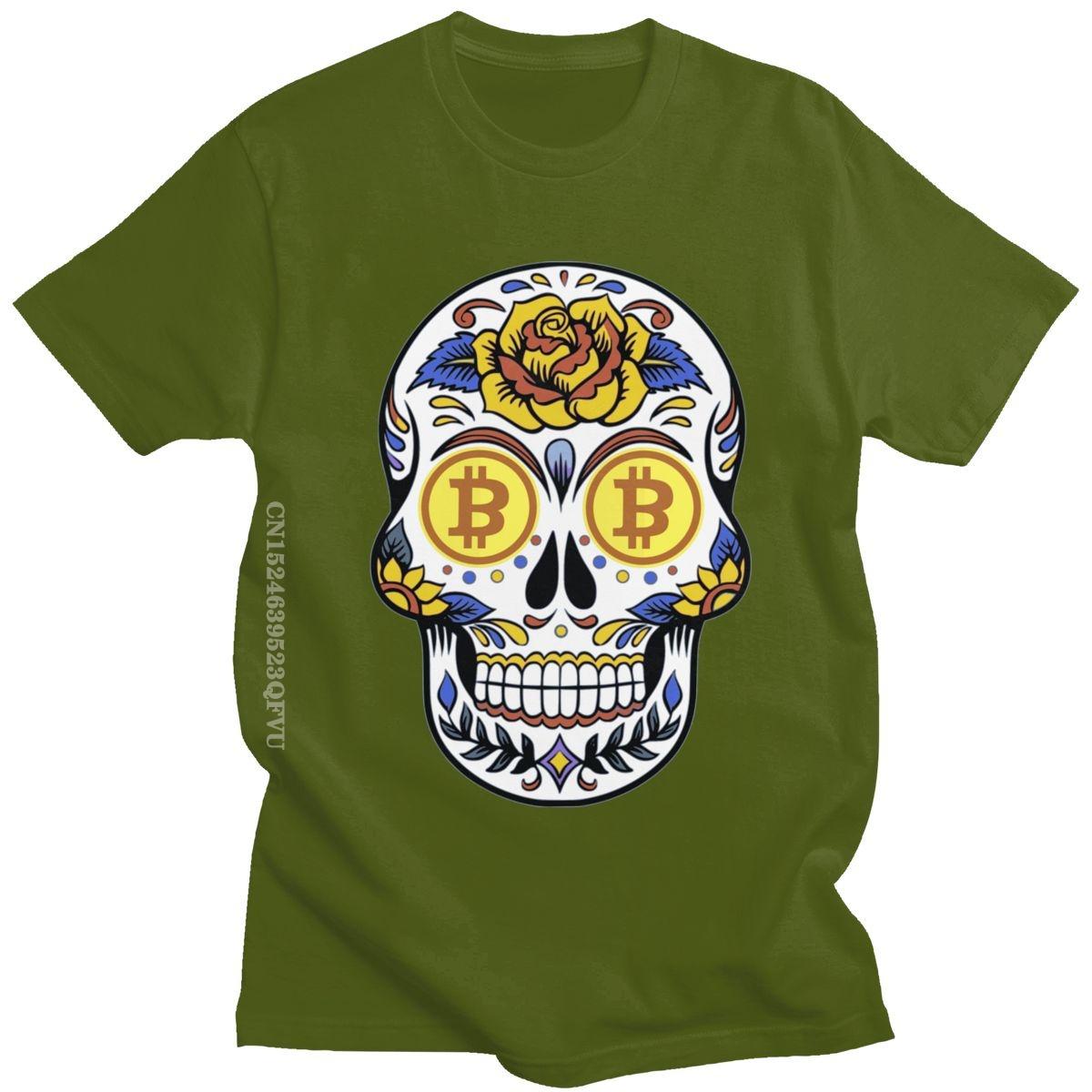 

Streetwear Mens Bitcoin Crypto T Shirts Vintage Cotton Tshirt Printed Btc T Shirt Cryptocurrency Skull Tees Tops Clothes 4XL