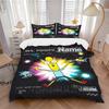 Custom Name Space Cartoon Bedding 3 Piece Set HD Print Duvet Cover Pillowcases for Teens Adult Bedroom Decoration Christmas Gift
