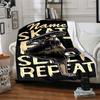 Custom Name skateboard Theme Printed Blanket - Perfect for Couch, Bed, Travel & Outdoor Use | Machine Washable, Cozy & Durable.