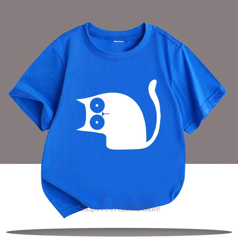 Funny Cat Graphic Kids Tshirts Summer Cartoon Casual Tops for Boys Girls Kawaii Children Colorful ONeck Short Sleeve Tshirts