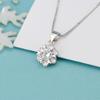 Romantic Heart & Snowflake Zircon Necklace - Diamond-Studded Holiday Gift Pendant.