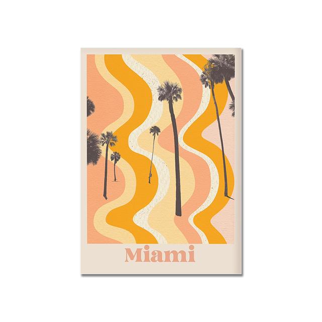 Boho plakat Nordic Travel płótno abstrakcyjne lato Marrakesz Ateny Mykonos Miami pastelowy drukowany obraz obraz ścienny wystrój domu