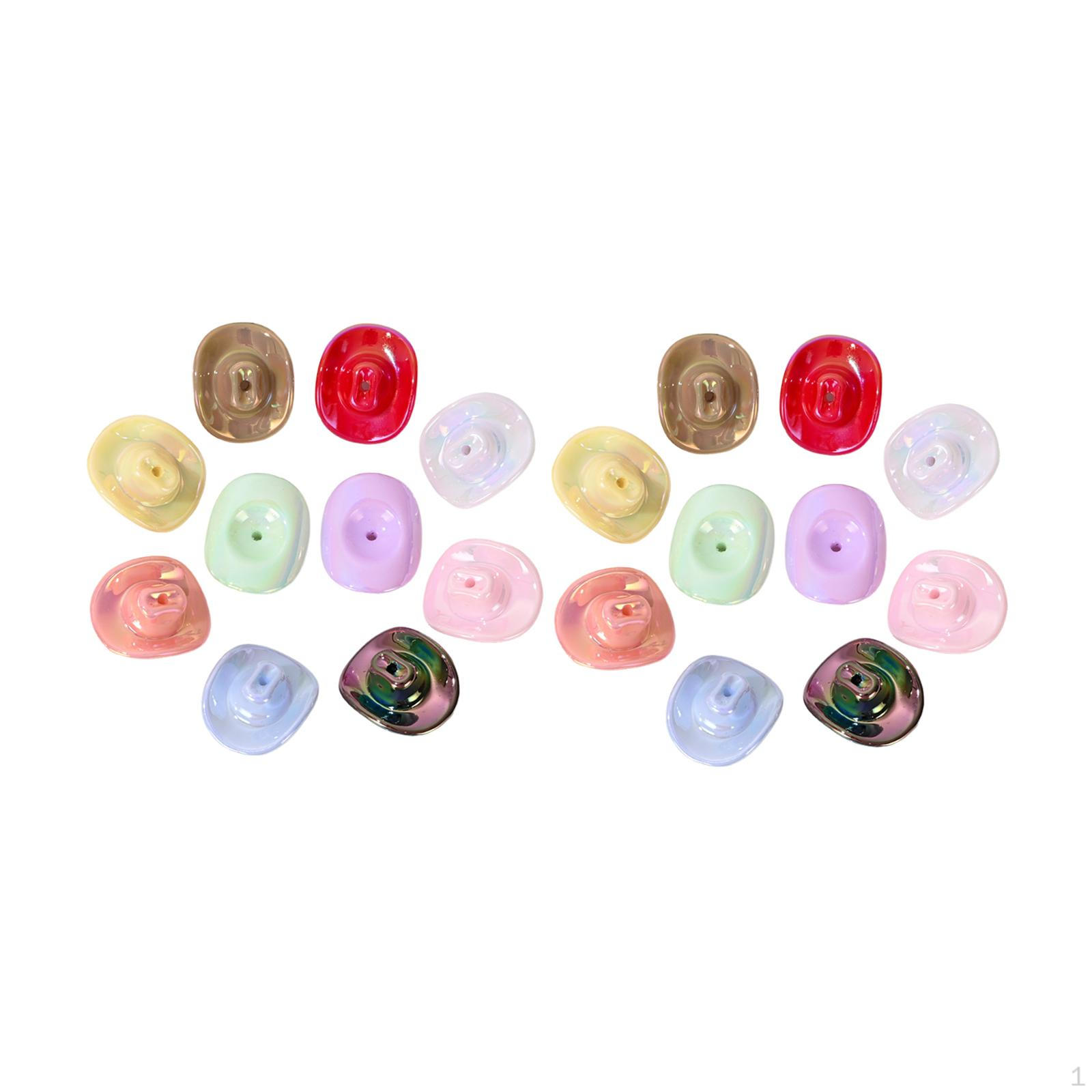 

20 Pieces Acrylic Cowboy Hat Beads Pendants Opaque Decorative Western Hats Bead Charms for Jewelry