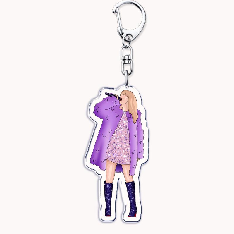 Popular American Singer Acrylic Keychain for Accessories Bag Pendant Key Chain Ring Keychains Jewelry Creative Fans Gifts