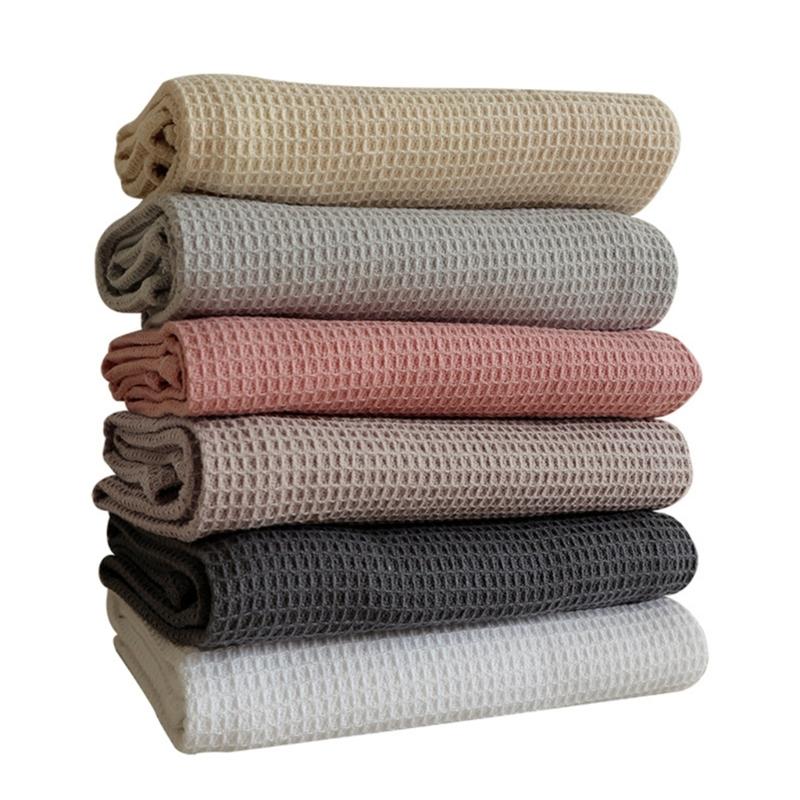 Absorbent Square Cotton Kitchen Towel Textured Dish Drying Cloth For Home Dining Use