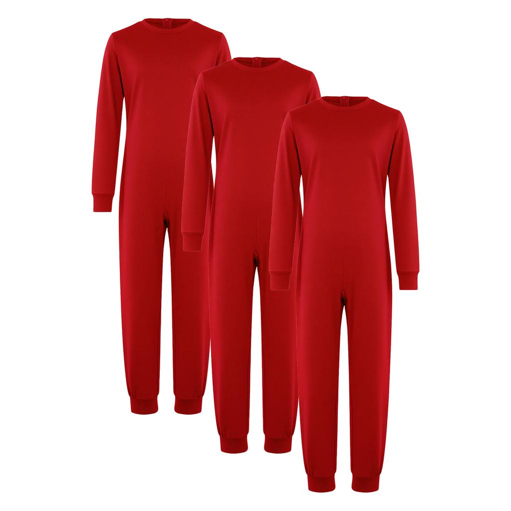 Ropa Adaptativa Especial para Niños y Niñas Unisex Conjunto de 3 Piezas Mono de Algodón Manga Larga Cremallera Trasera Invisible