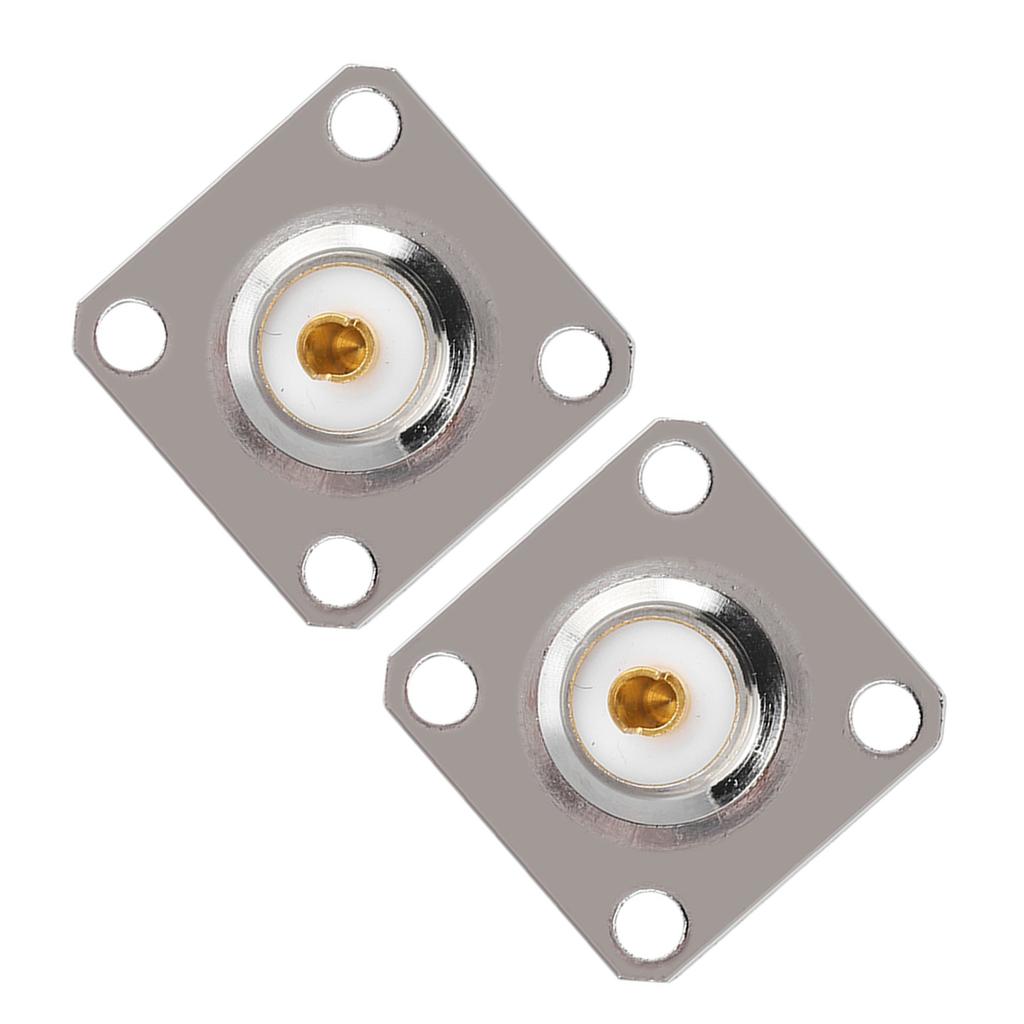 2PCS UHF Female SO239 4 Hole Socket Panel Chassis RF Coaxial Adapter Connector