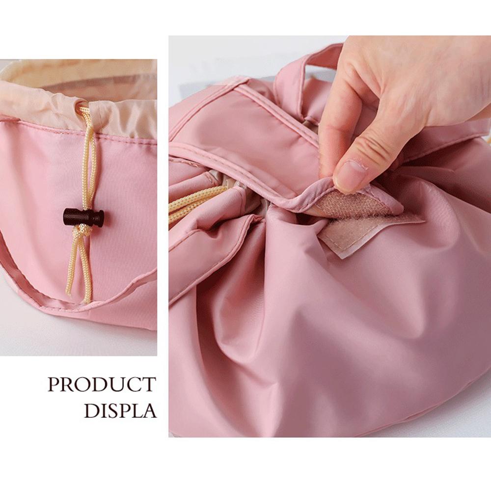 Large Capacity Drawstring Makeup Bag Portable Wear-Resistant Travel Toiletry Organizer for Travel Daily Use