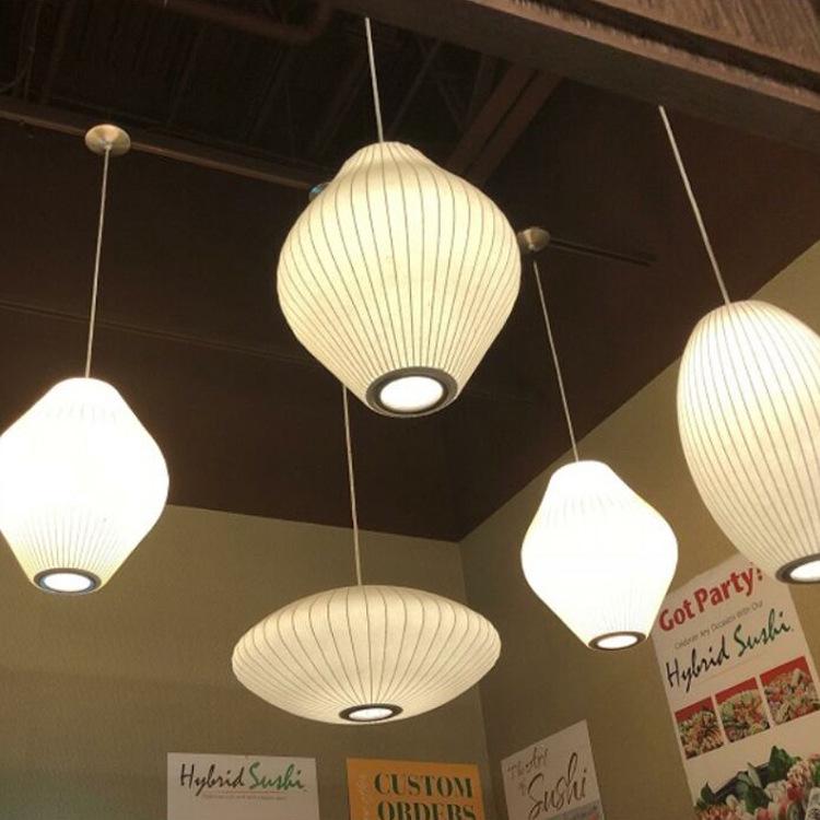 Nordic Modern UFO Fabric Lantern Pendant for Teahouse, Restaurant, or Study - Japanese and Chinese Inspired Decor.