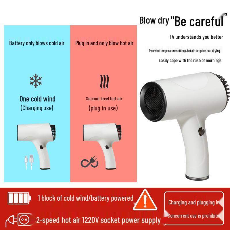 High-Power Wireless Portable Hair Dryer with Negative Ion Protection for Quick Drying