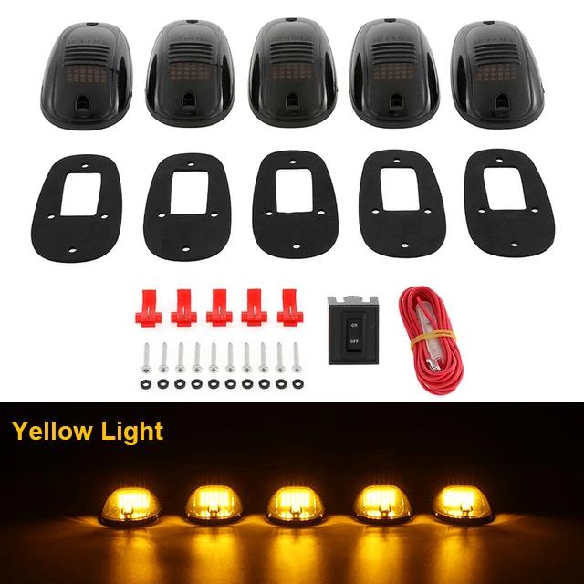 

5 шт./компл. светодиодных фонарей 24 светодиода для крыши автомобиля, сигнальная лампа, подходит для Dodge Ram 1500 2500 3500 4500 5500 2003-2018, автомобильные аксессуары светло-желтый