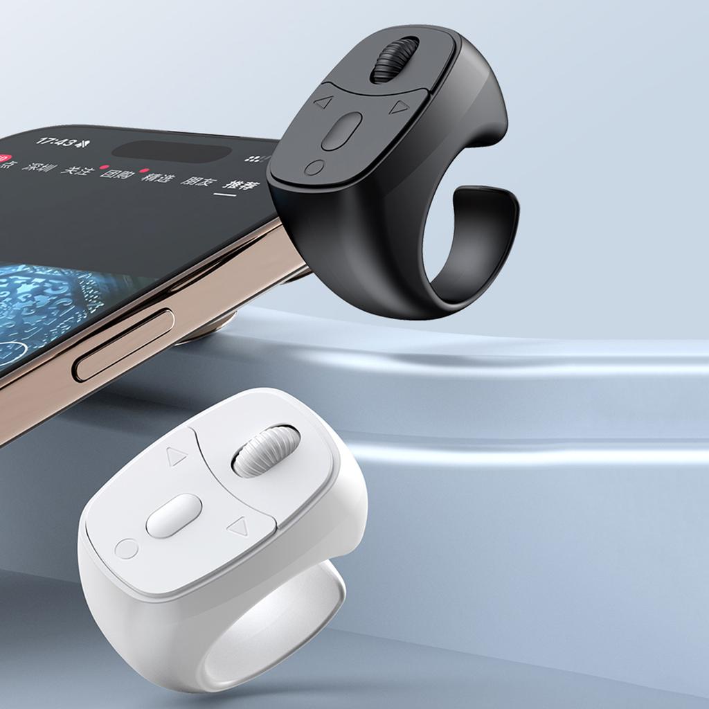 Bluetooth-kompatible 5.3 Fernbedienung Maus Scrollring Seitenumblätterer für Smartphones Kabelloser Kameraauslöser Selfie-Taste