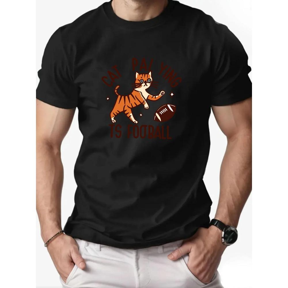 Men's T Shirt Cartoon Pattern Printed Summer Fashion Leisure Breathable Men Round Neck T-shirt High Quality Men's Clothing