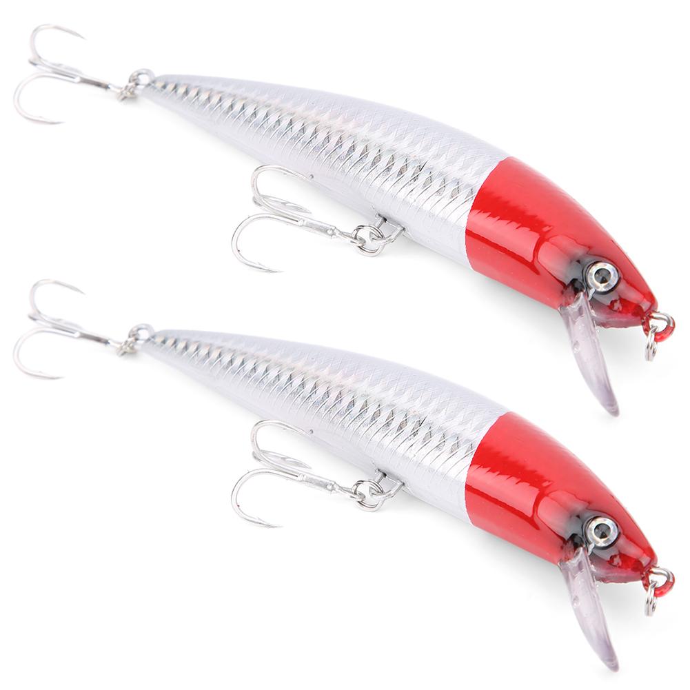 2PCS Sinking Minnow Lure Tongue Plate Artificial Simulation Lifelike Bait Fishing Tackle5#