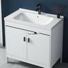 Floor-Standing Space Aluminum Bathroom Vanity with Integrated Sink and Storage