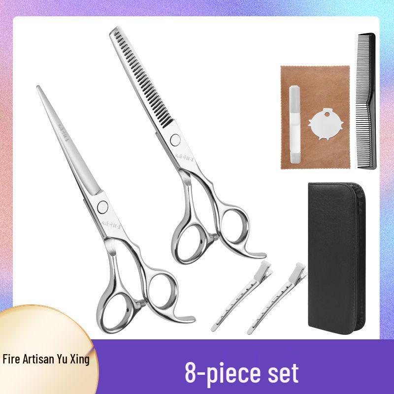 Professional Hairdressing Scissors Set: Flat Teeth, Cutting, and Thinning Scissors - Free Shipping