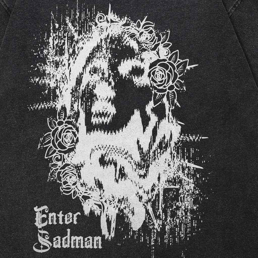 Streetwear Abstract Lion Graphic Unisex T-Shirt Cotton Washed Black Tshirt Unisex Tops Tees Summer Short Sleeves T Shirt