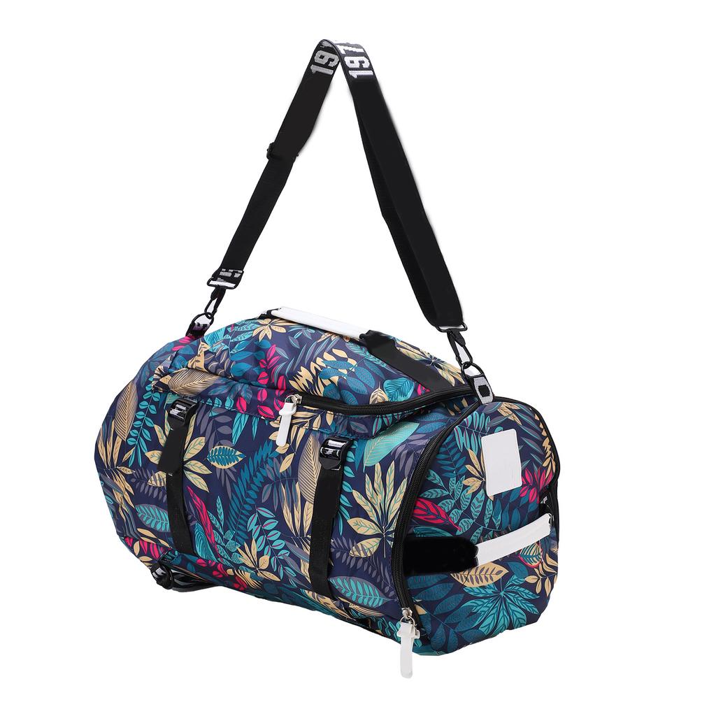 Printed Backpack Polyester Large Capacity Multifunctional Outdoor Leisure Travel BagBlue Maple Leaf