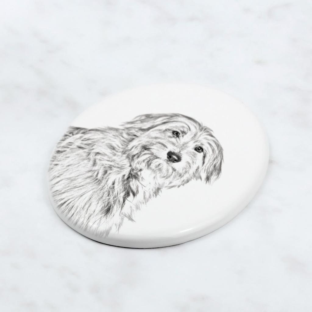 Pyrenean Sheepdog, Labri – Commemorative plaque with a photo of a dog, tombstone with a print | Art-Dog