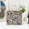 New cotton and linen handbag printed bento tote bag large capacity handbag bag letter printed women's bag