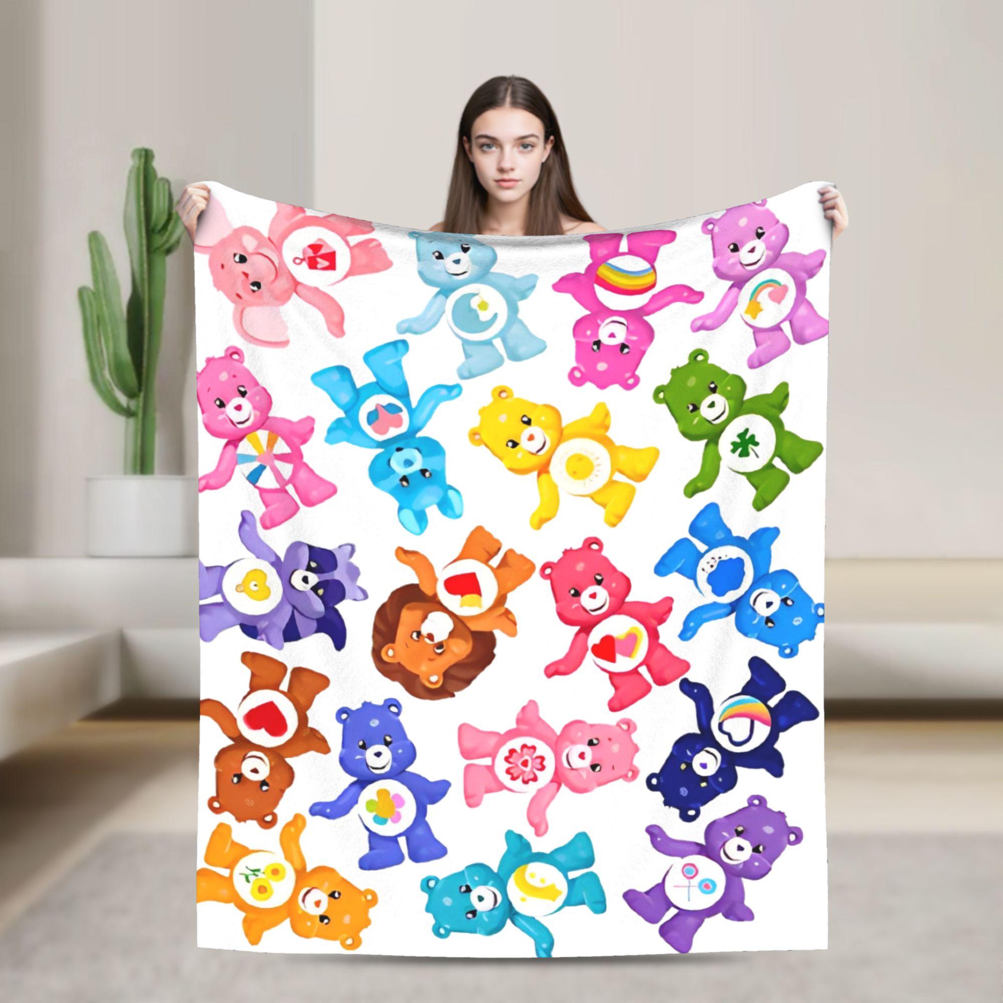 Королевство Заботы Мишки Заботы Винтажный Радужный Город Вязаные Одеяла Флис Мягкий Плед для Улицы Путешествий Коврик для Кровати 30x40in