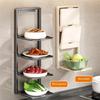 Kitchen Storage Rack - Multi-Functional 2/3 Tiered Wonder Rack With Serving Tray - No Drilling Required Foldable